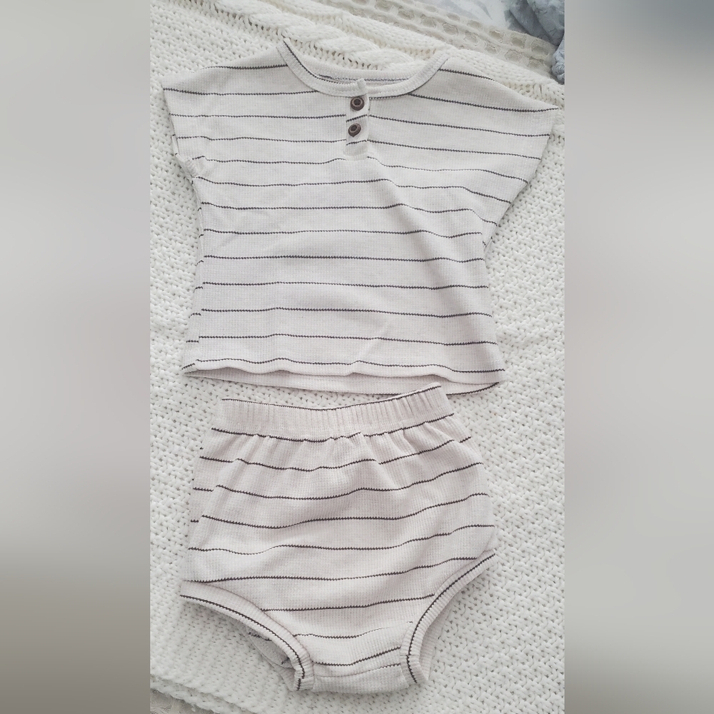 Striped Cream and Black Kids Outfit